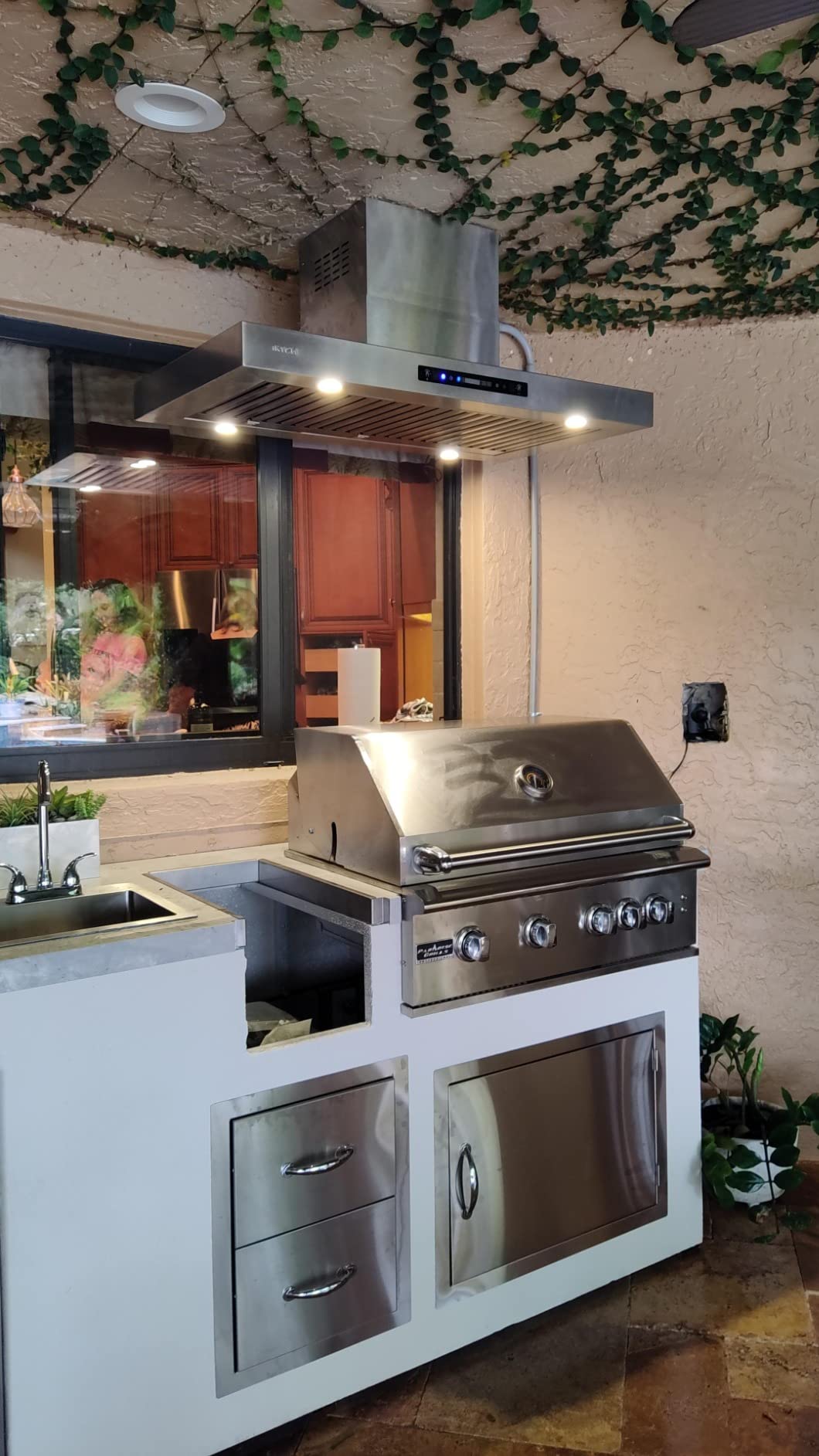 VIKIO HOME Island Range Hood 1200 CFM, 30 Inch Stainless Steel Ducted Island Mount Range Hood, Gesture Sensing & Touch Control, 3-Speed Fan customer photo 2