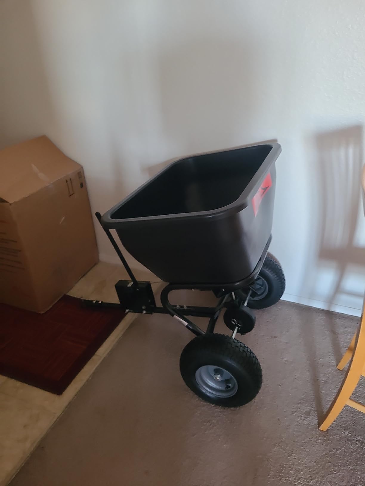 Brinly BS36BH-A Tow Behind Broadcast Spreader with Universal Hitch, 175 lb.+ -Flat Black customer photo 1