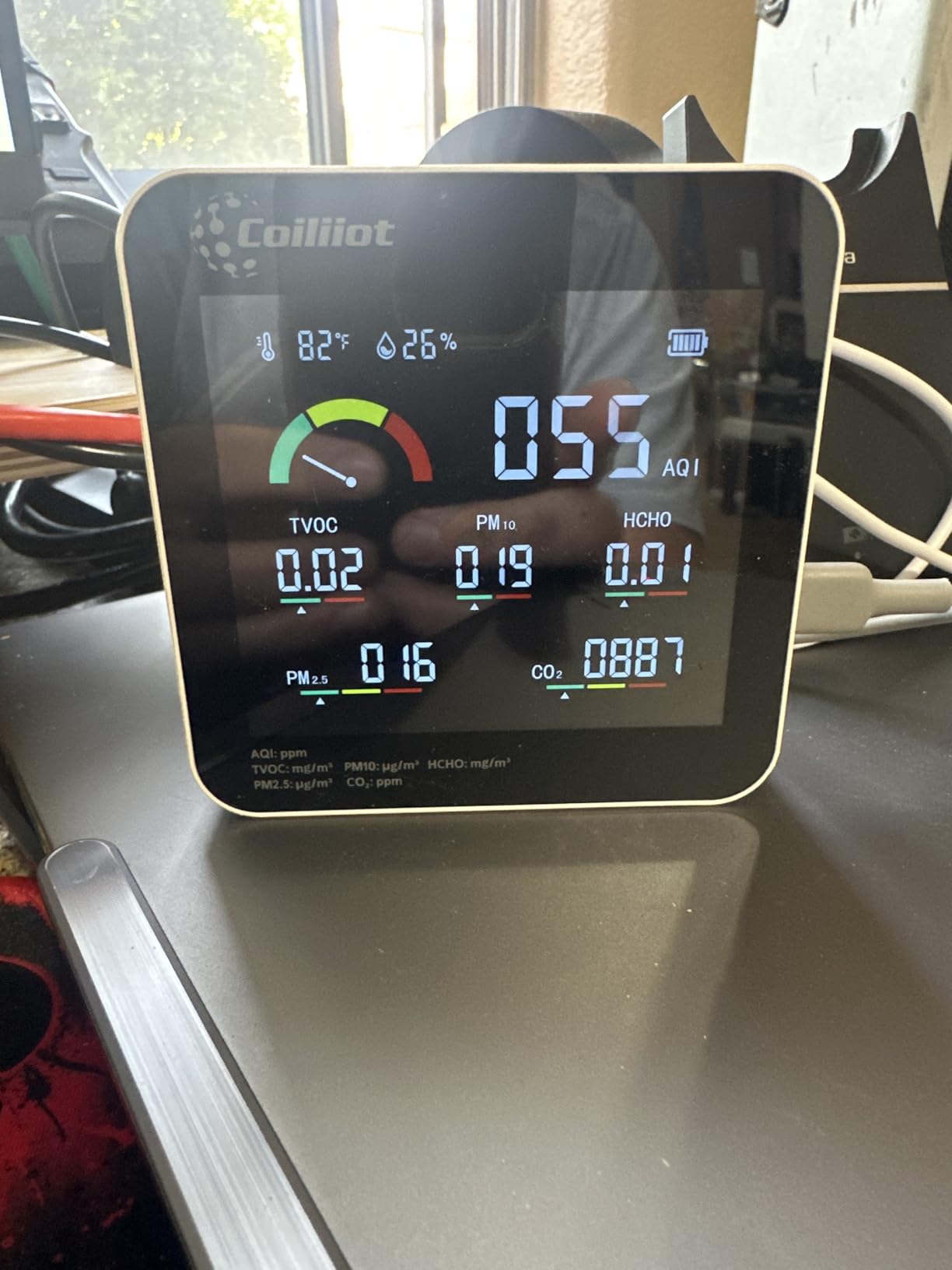 Indoor Air Quality Monitor, CO2 Detector, TVOC, PM2.5, PM10, HCHO customer photo 2