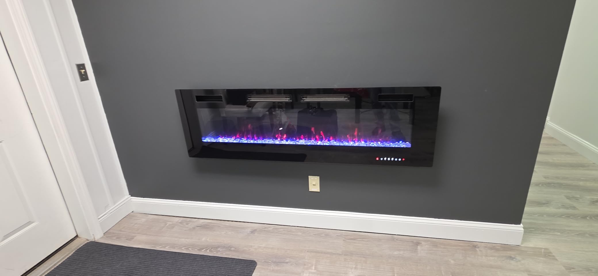 Zionheat 72 inch Wide Screen Electric Fireplace-Wall Fireplace for Living Room-Fireplace Inserts/Wall Mounted with Remote Control, Timer, Dimmer, 12 Flame Colors, 750/1500W customer photo 2