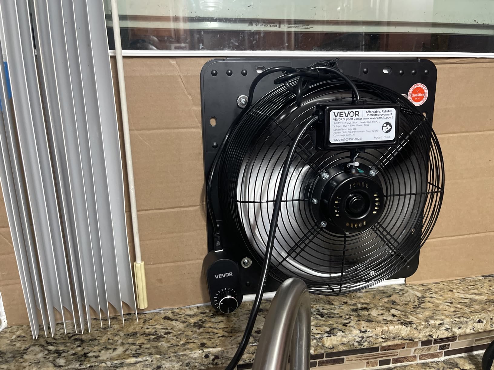 VEVOR 10'' Exhaust Fan, Wall Mounted Attic Fan with Variable Speed controller, 900 CFM, Automatic Shutter, Ventilation and Cooling, Black customer photo 1