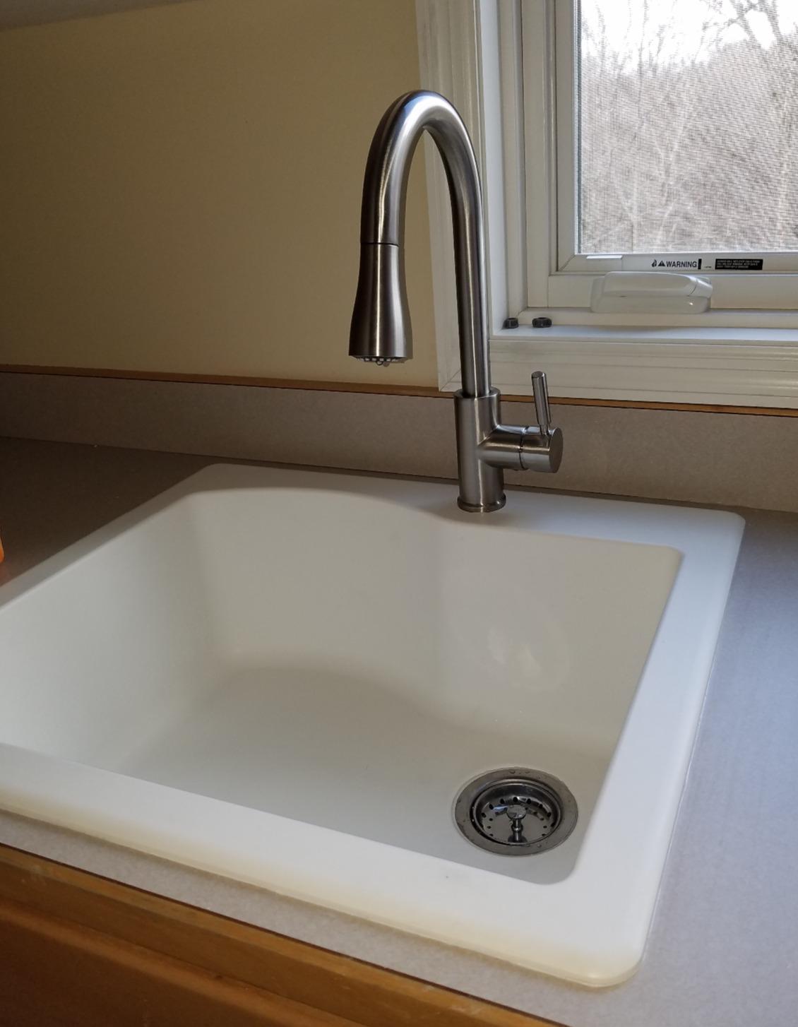 WEWE Touchless Kitchen Faucet with Soap Dispenser Set, Brushed Nickel customer photo 2