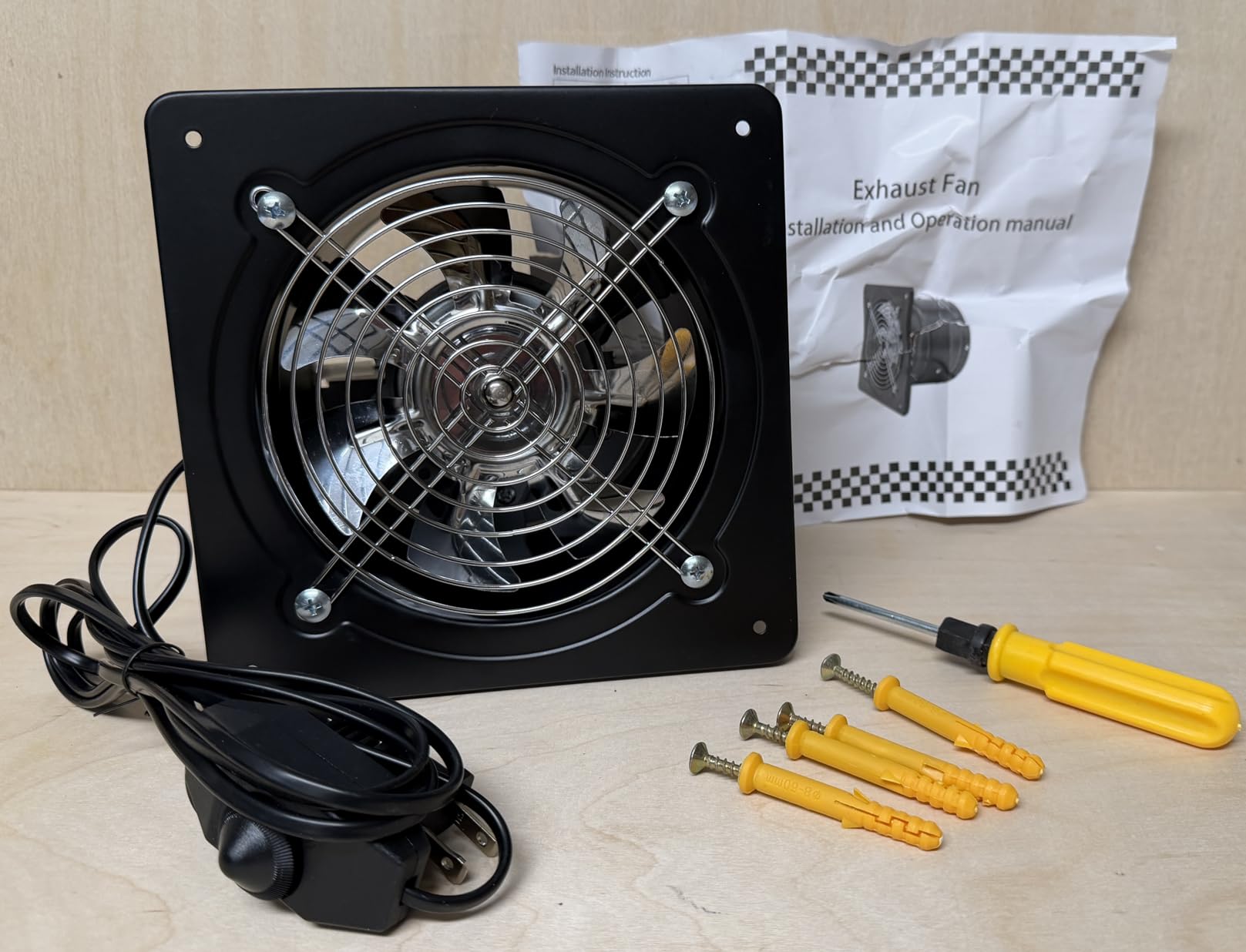 8 Inch Exhaust Fan with Speed Controller, 700CFM Wall Mount Exhaust Fan for Kitchen, Metal Ventilation Extractor Fan with Damper for Bathroom, Garage, Attic, Shop, Pet Room, Smoking Room, Basement customer photo 2