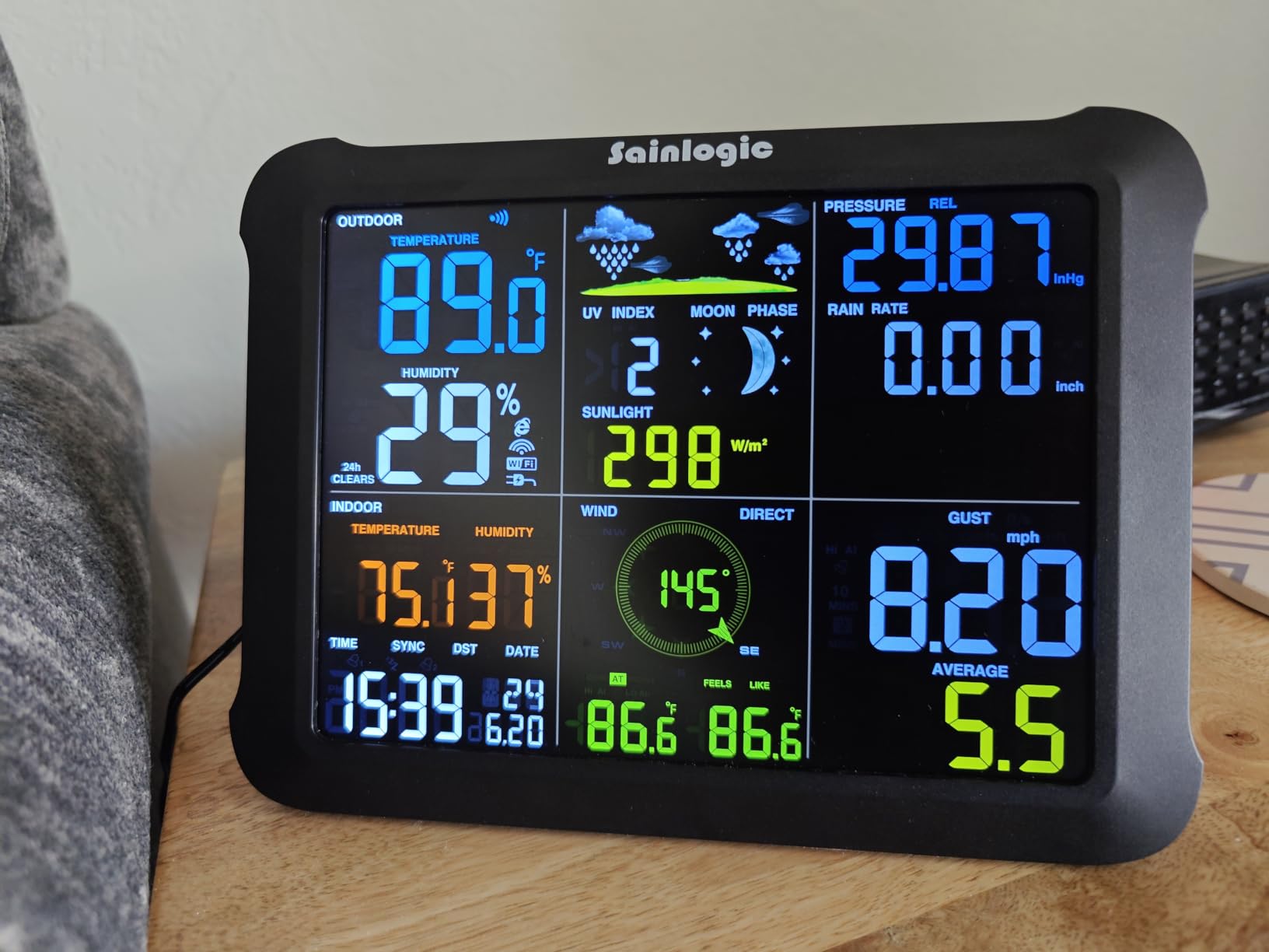Sainlogic 14-in-1 WiFi Smart Weather Station with 24H/ 7Days Accurate Weather Forecast by Weatherseed® AI, 8.5