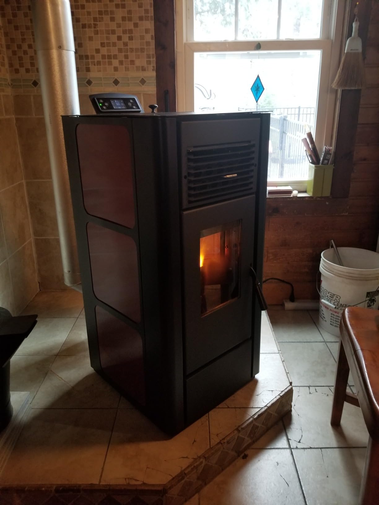 Freedom Stoves Freestanding Independence PS21 Pellet Stove with Battery Backup, Wi-Fi Capability, and Removable Legs - Heats up to 1800 sq ft. (Sandstone Grey) customer photo 2