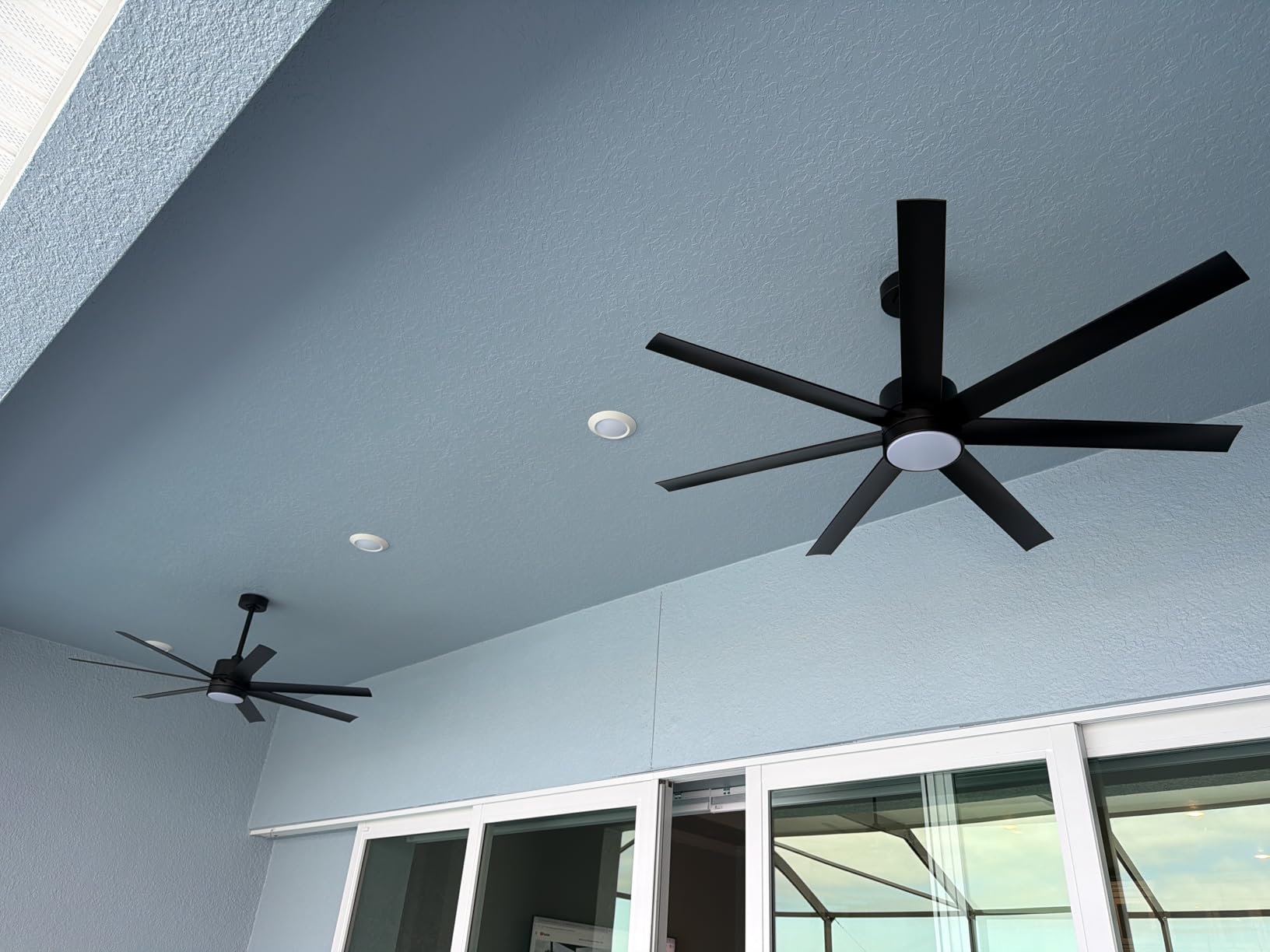 56'' Wet-Rated Outdoor Ceiling Fan with Lights for Patios, High CFM, Black customer photo 2
