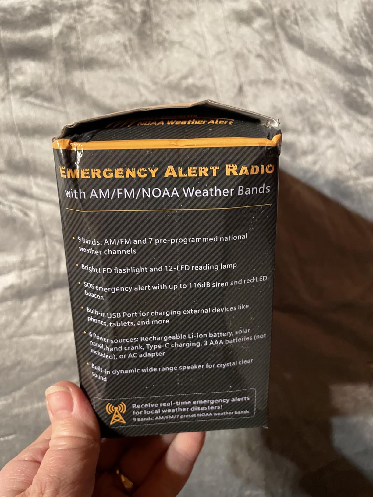 Mesqool Emergency Weather Radio NOAA Alert with Battery Backup 12000mAh customer photo 2