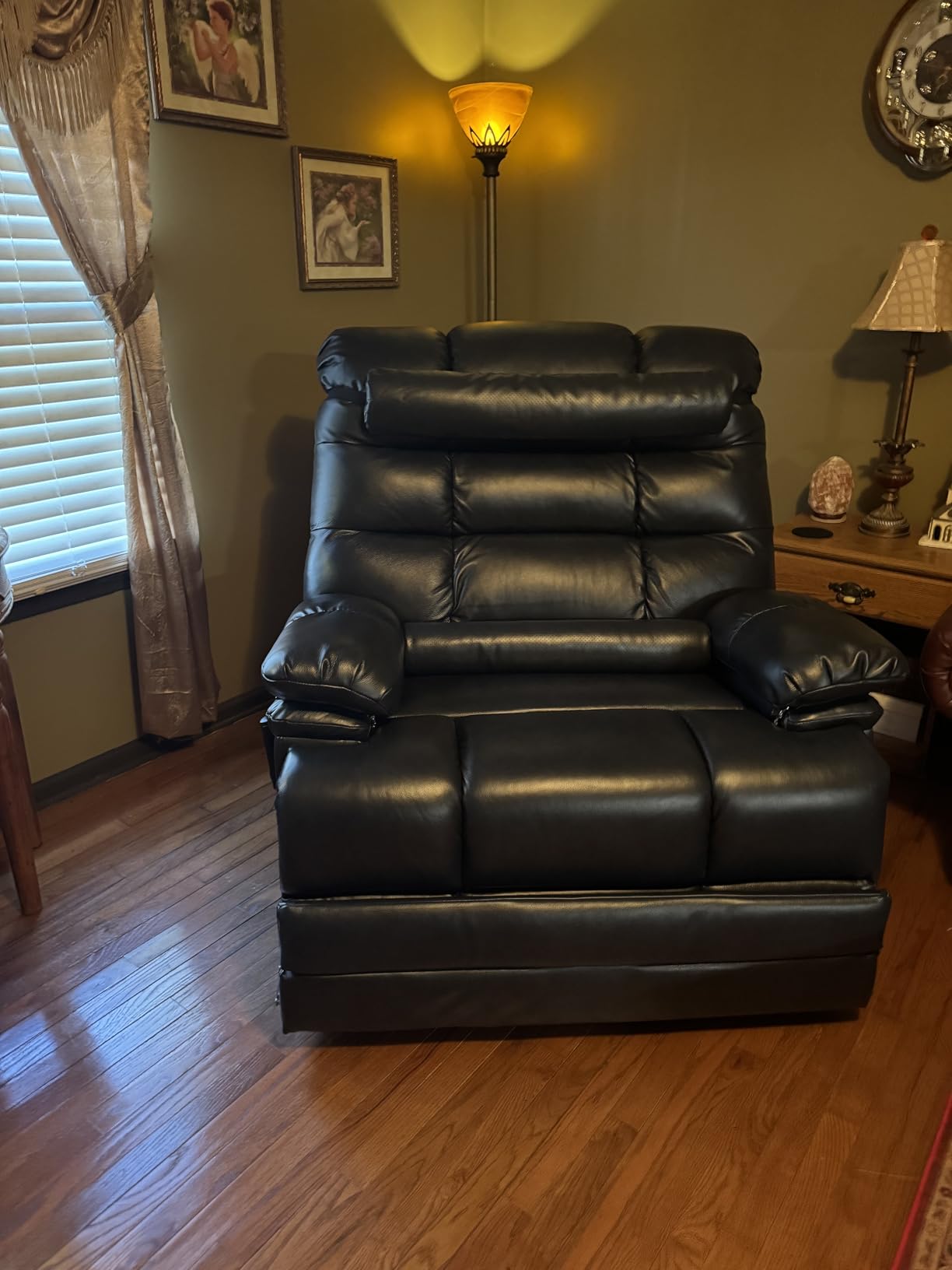 DYNOX 9305L Big & Tall Power Lift Recliner, Extended Footrest, Blue customer photo 2