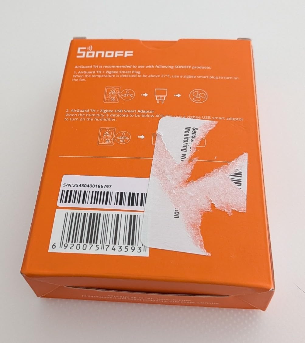 SONOFF SNZB-02DR2 AirGuard TH, Indoor Smart Zigbee Temperature and Humidity Sensor, 3.6'' LCD Display, App Monitoring with Charts, Notification Alerts, Data Export, Remote Data Display, 1-Pack customer photo 2