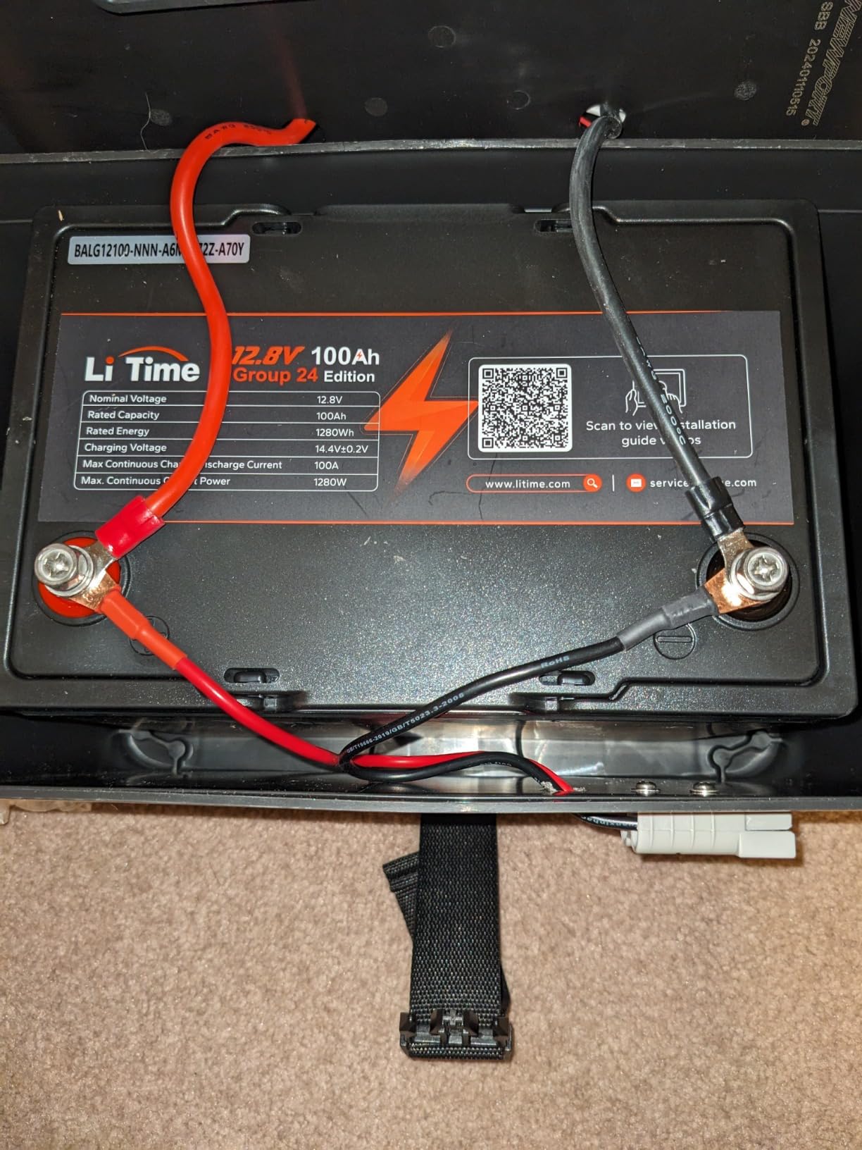 Litime 12v 100Ah RV LiFePO4 Lithium Battery for Trolling Motors, Yacht customer photo 1