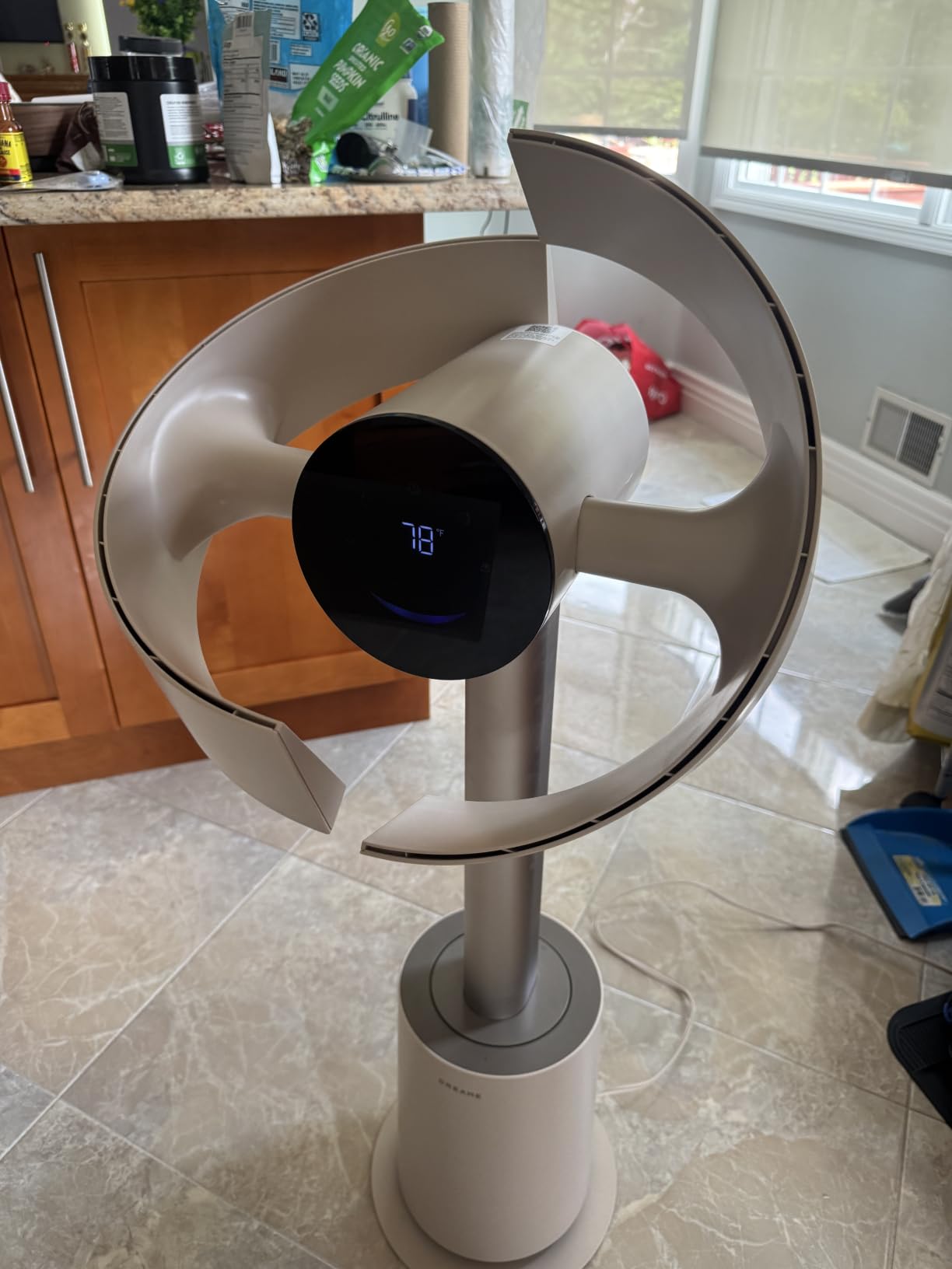 dreame Bladeless Tower Fan for Bedroom, Smart Standing Fan with 270° Spatial Airflow for Whole-Room Circulation, 59ft/s High Velocity, 10 Speeds 3 Modes, Temperature-Adaptive Airflow, MF10-Beige customer photo 1