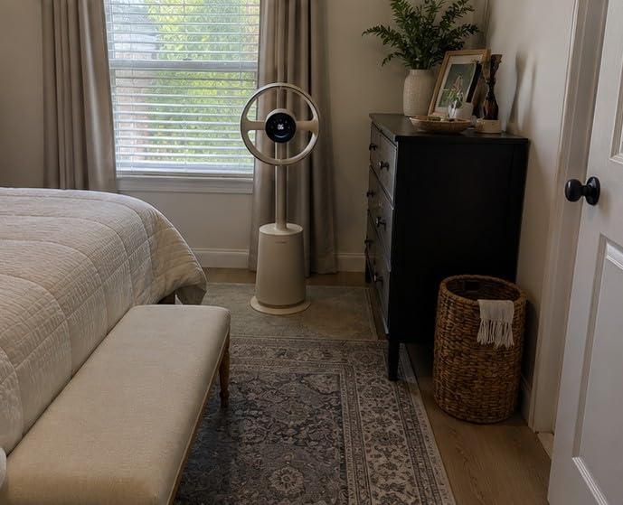 dreame Bladeless Tower Fan for Bedroom, Smart Standing Fan with 270° Spatial Airflow for Whole-Room Circulation, 59ft/s High Velocity, 10 Speeds 3 Modes, Temperature-Adaptive Airflow, MF10-Silver customer photo 1