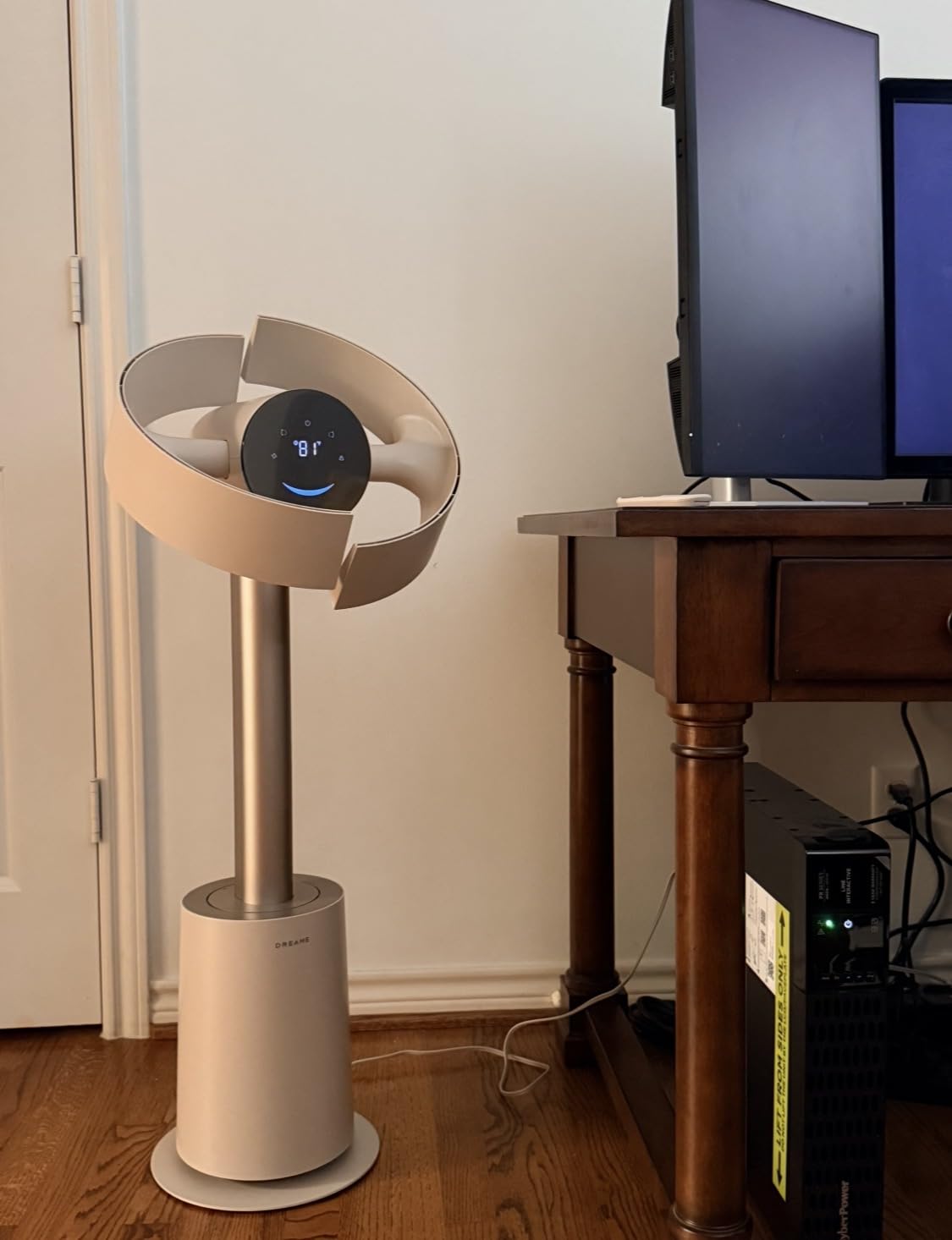 dreame Bladeless Tower Fan for Bedroom, Smart Standing Fan with 270° Spatial Airflow for Whole-Room Circulation, 59ft/s High Velocity, 10 Speeds 3 Modes, Temperature-Adaptive Airflow, MF10-Silver customer photo 2