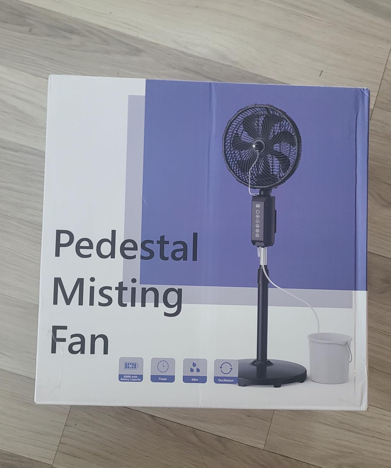 ATEngeus Outdoor Misting Fan 20000mAh Up to 21H Running Time, 12-Inch outdoor Oscillating Fan for Patios, 2 In 1 Pedestal & Tabletop Cooling Fan with Mister, Corded & Cordless, 7 Speeds, Remote, Timer customer photo 2