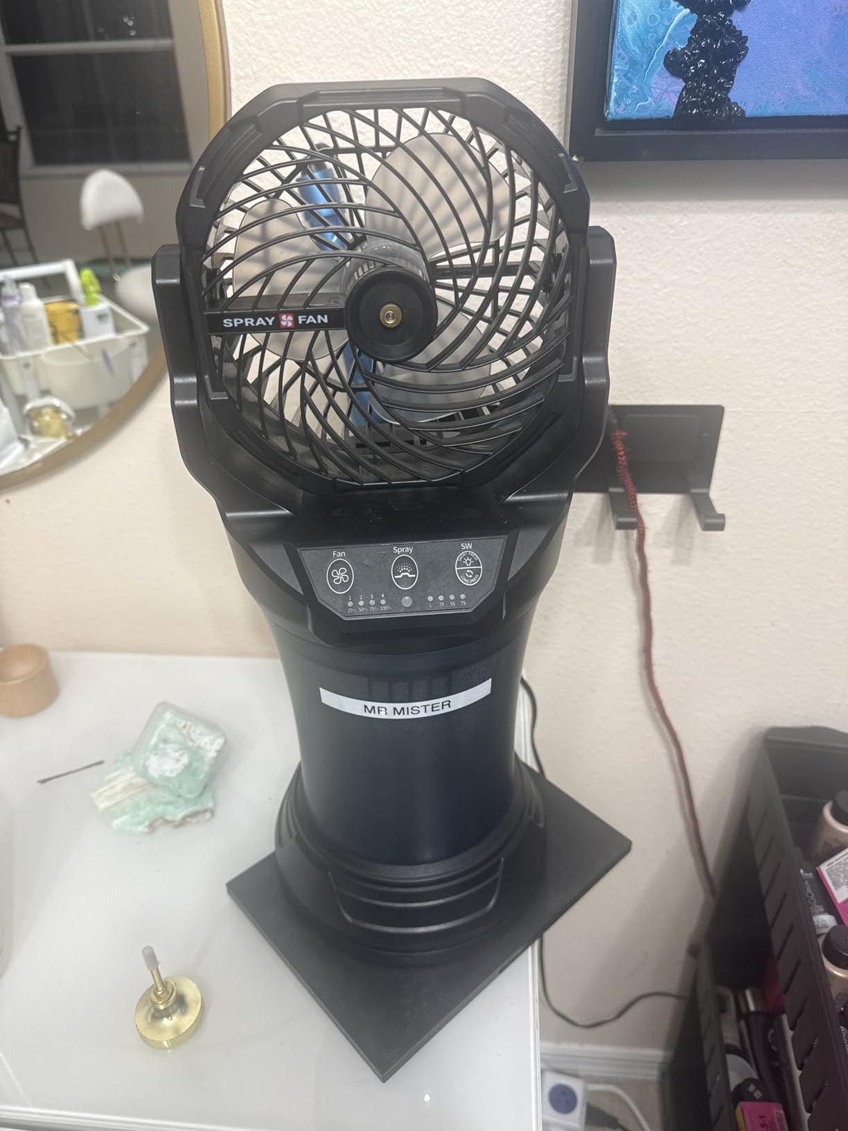 Misting Fans for Outside, Portable Mister Fan with 30000mAh Battery & Remote, 2L Tank & 4 Speeds Mist Modes, Extreme Heat Relief for Camping Patio Garden Backyard Tailgate Parties customer photo 2