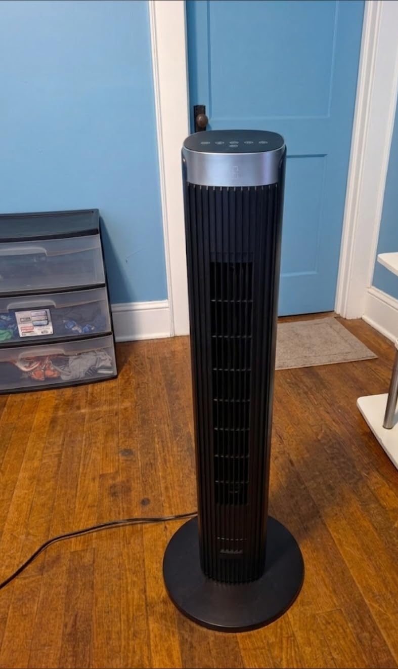 Tower Fan for Bedroom, 23dB, 90°oscillating, Smart Control, Black customer photo 2