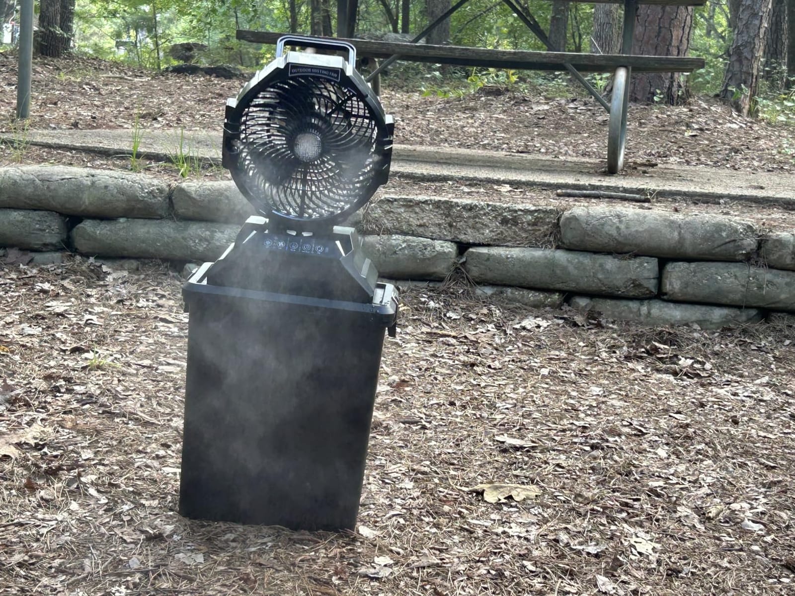 Portable Misting Fan for Outside, 70Hrs Camping Mister Fan,15L Cooling Fan with Remote, Ice Fan with 4 Spray Speeds,4 Misting Modes,3 Light Modes for Garden/Camping/Party/Fishing customer photo 2