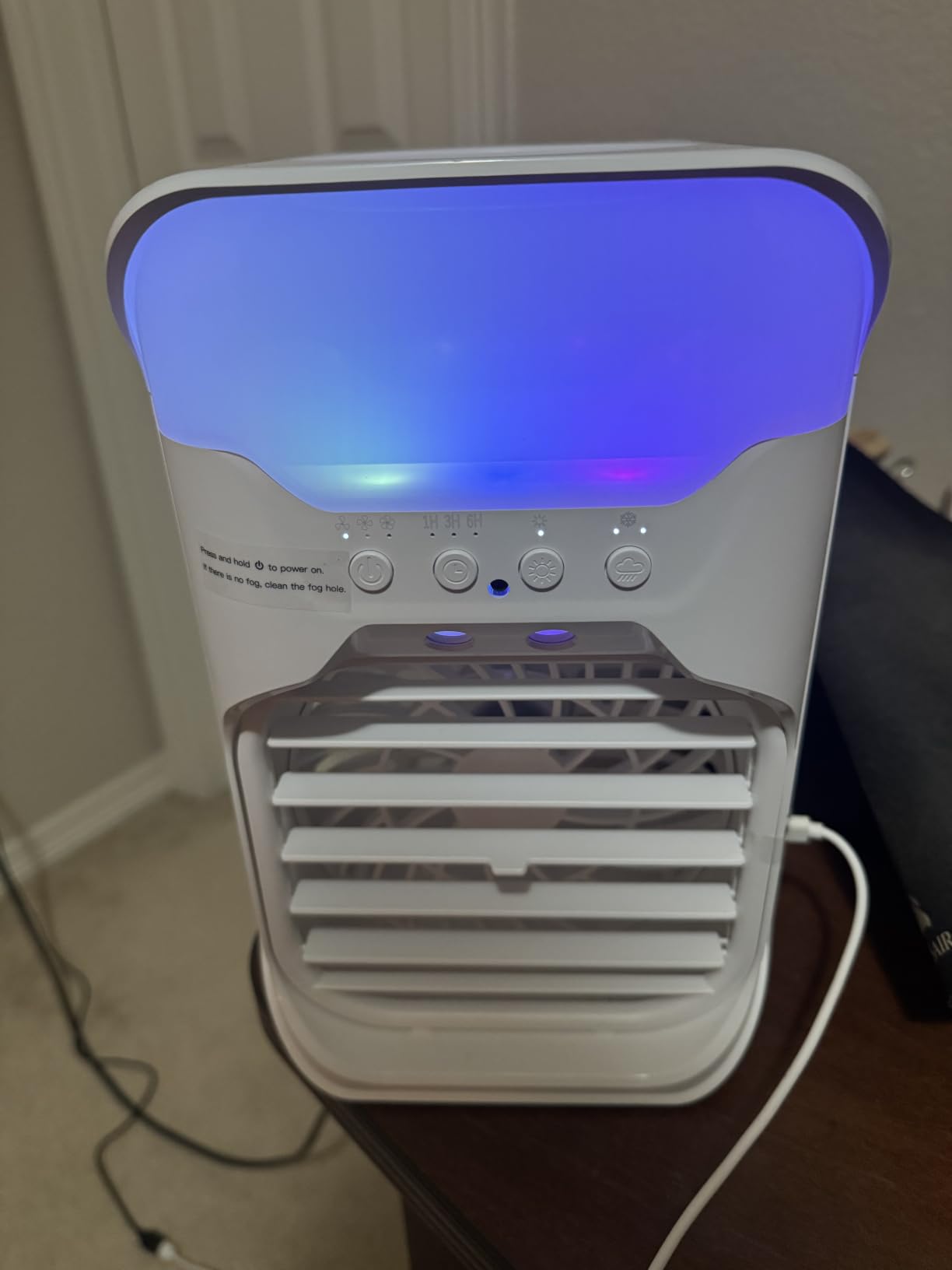 Portable Air Conditioners, Air Conditioner, Dual Nozzle AC Unit with Remote Control, 1600ML Tank, 3 Speeds, Timer & 70° Adjustable Airflow, Evaporative Mini Air Conditioner for Bedroom, Office Camping customer photo 1