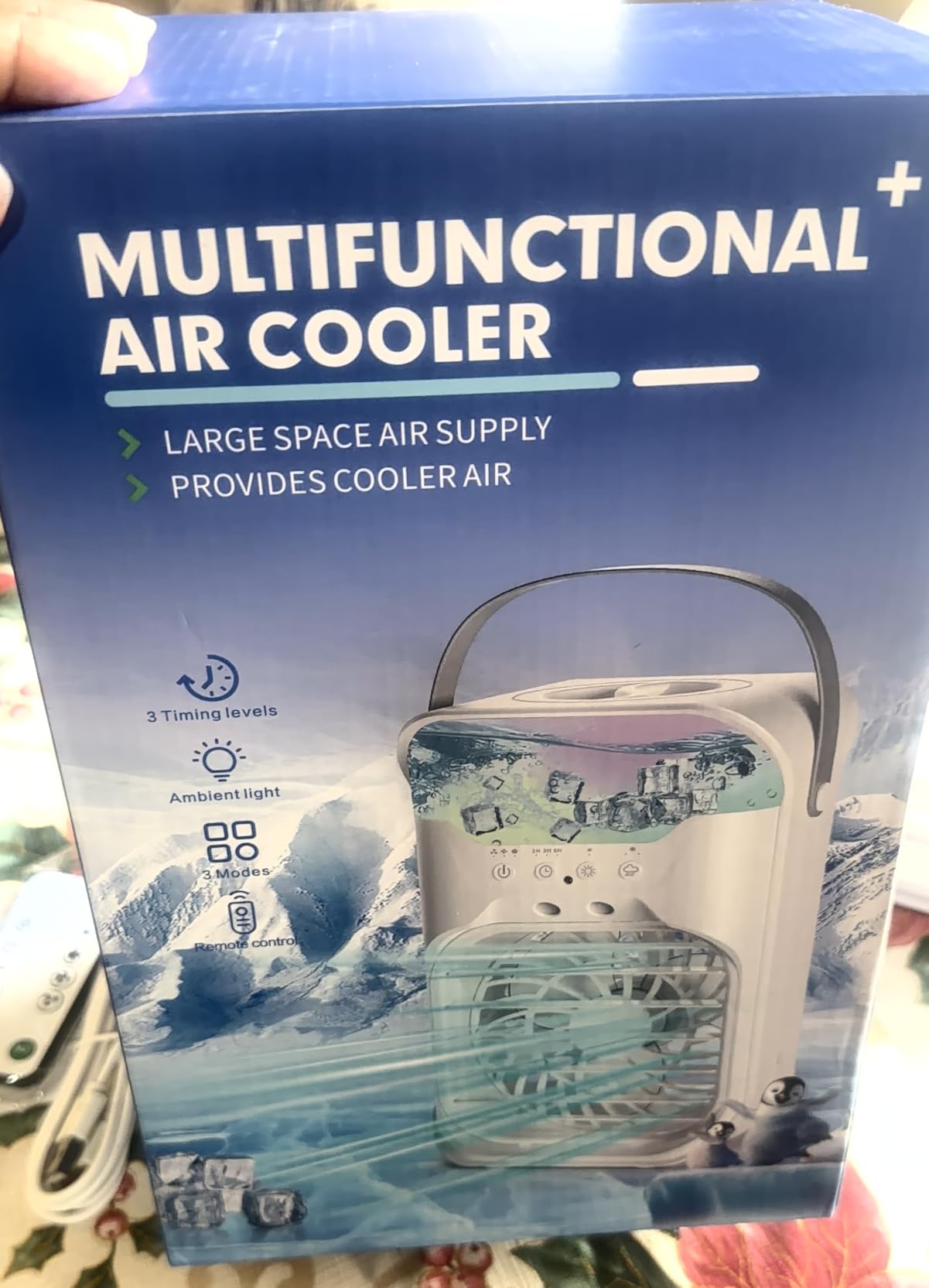 Portable Air Conditioners, Air Conditioner, Dual Nozzle AC Unit with Remote Control, 1600ML Tank, 3 Speeds, Timer & 70° Adjustable Airflow, Evaporative Mini Air Conditioner for Bedroom, Office Camping customer photo 2