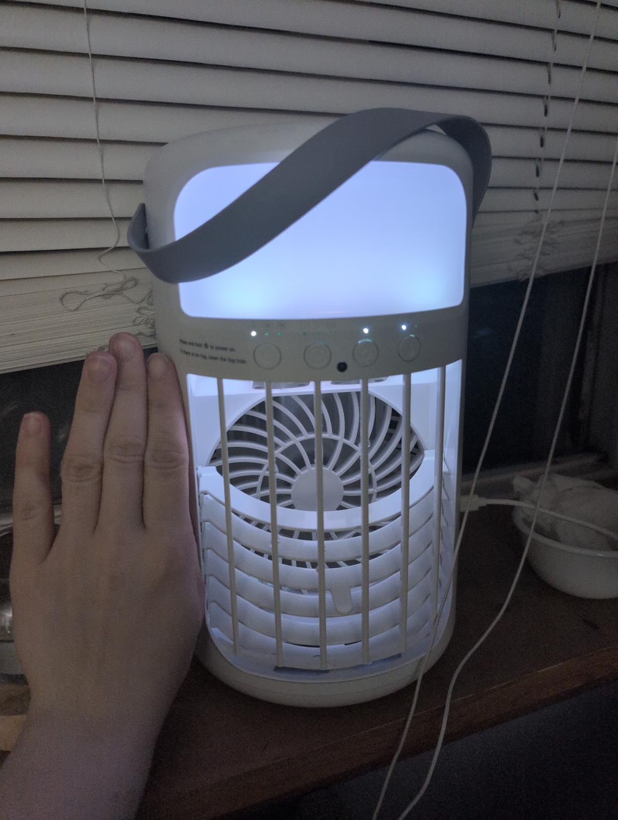 Portable Air Conditioner, 2026 Upgraded 4-IN-1 Portable Ice Fan with 3 Cooling Speeds & 1500ml Water Tank, 2 Cool Mist Ultra-Quiet Desktop AC Fan with Remote & 2-8H Timer for Bedroom, Office, Home customer photo 2