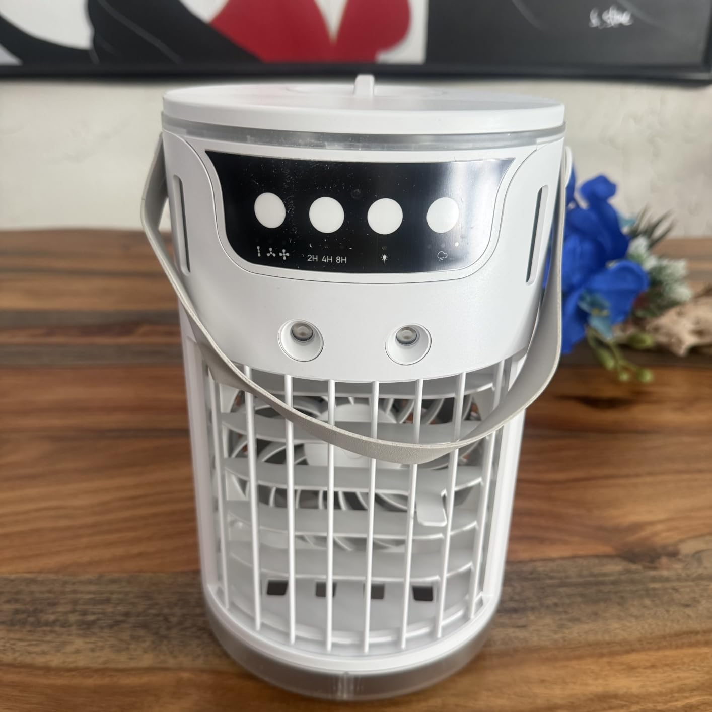 Portable Air Conditioners, Personal Evaporative Air Cooler 1200ML with Ice Cooling Mist Fans That Blow Cold Air Like AC Mini AC Unit for Bedroom, Home Office Desk and Car RV (Ivory White) customer photo 1