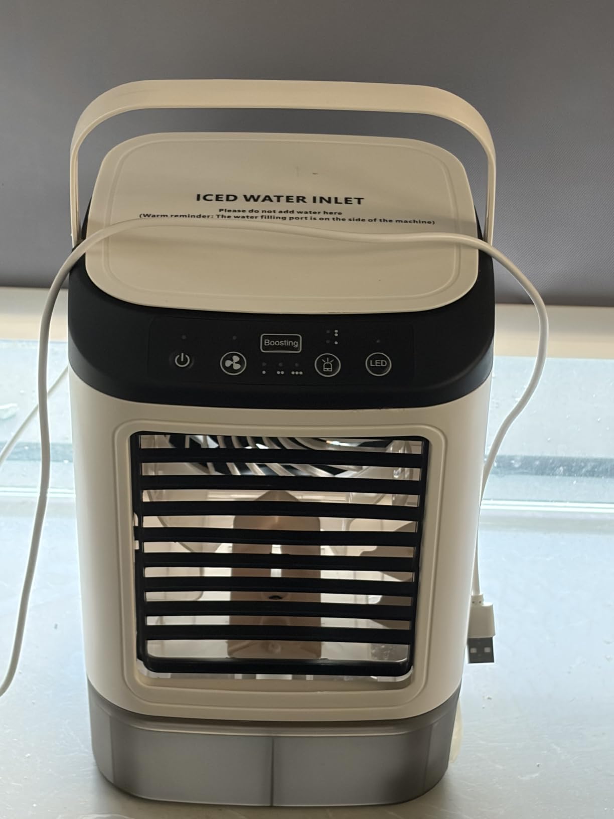 2026 New Portable Air Conditioners - 4-Speed Mini Air Cooler with Ice Pack/2 Mist Mode/900ML Tank/7 Colors LED Light-Tabletop Small AC Unit for Bedroom Office Desk Car Evaporative Personal Cooling Fan customer photo 2