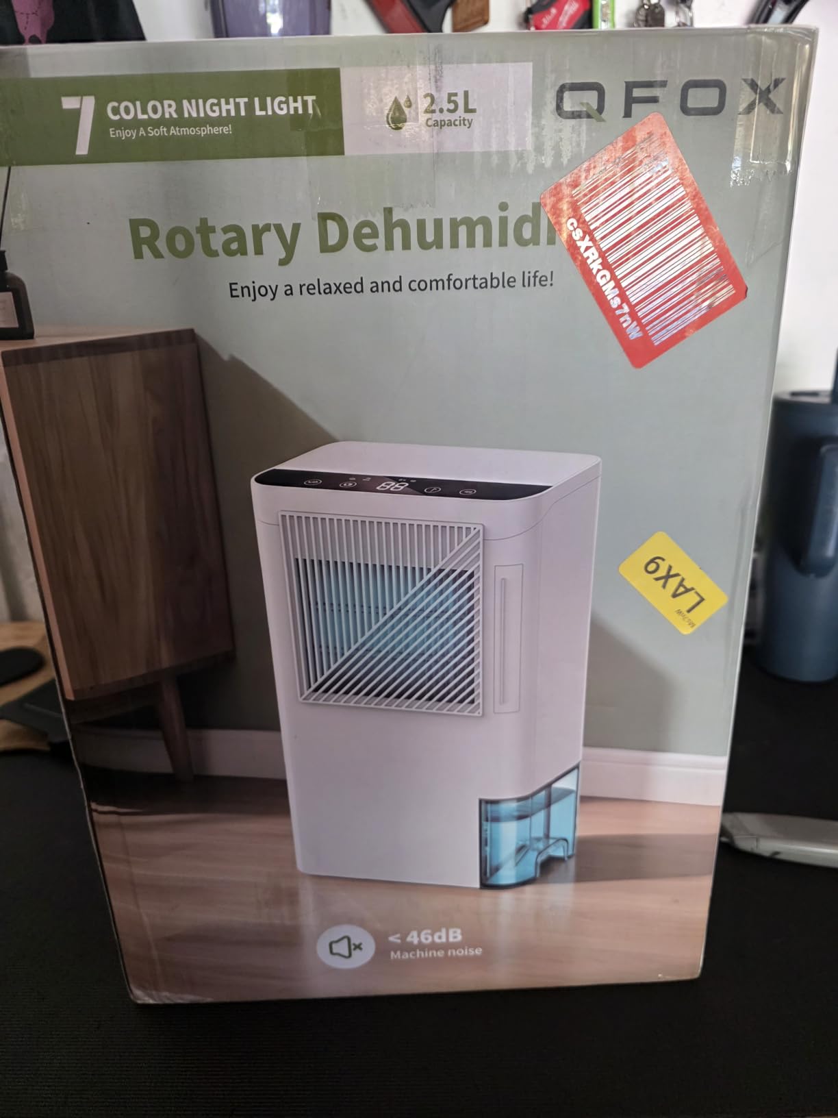 Dehumidifiers for Home, 2000 Sq.Ft Rotary Small Dehumidifier with Drain Hose/2.5L Water Tank, Quiet Dehumidifier for Basement Bedroom Bathroom RV, Auto Shut Off, Sleep Mode, 7-Color Ambient Light customer photo 1