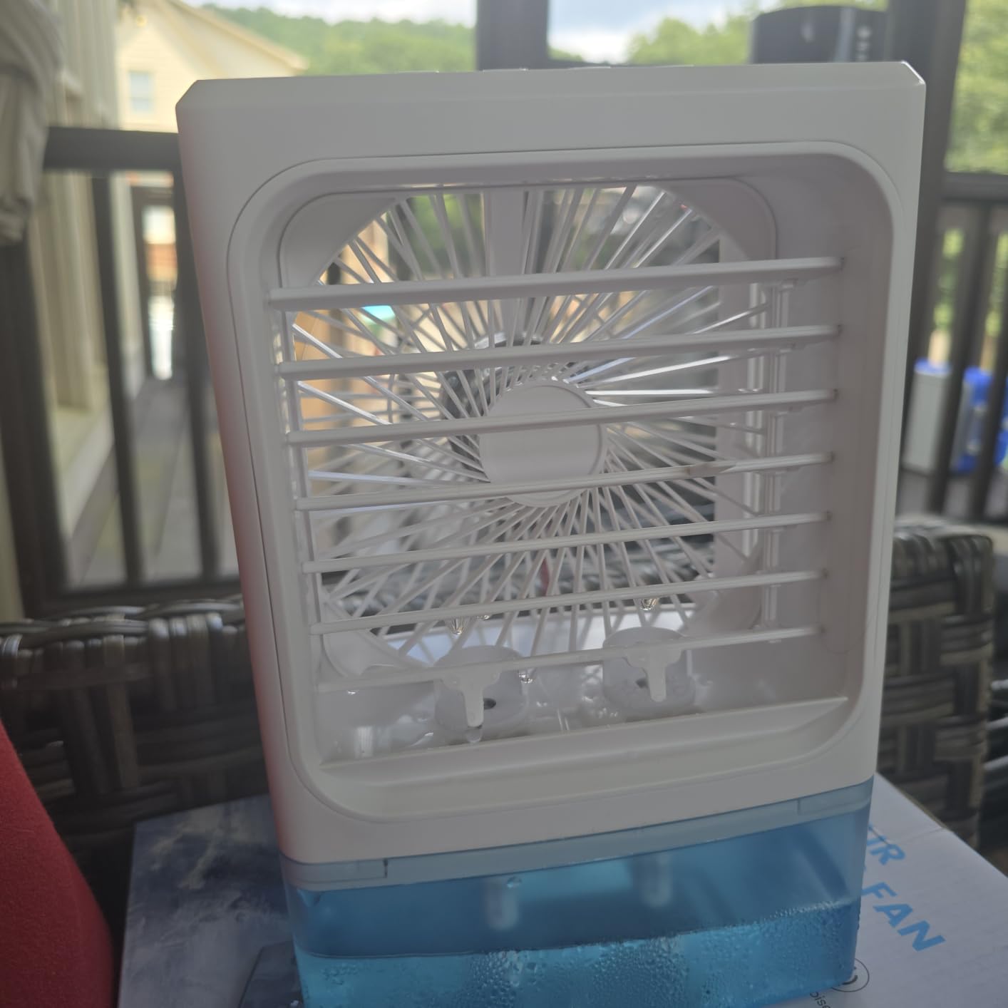 Mini Air Conditioner,Portable Air Conditioners,Evaporative Air Cooler Humidifier, 3 Speed Quiet Personal Cooling Fan, 7-Color LED Night Light, 4/8H Timer for Bedroom, Office, Camping, Room,Home customer photo 2