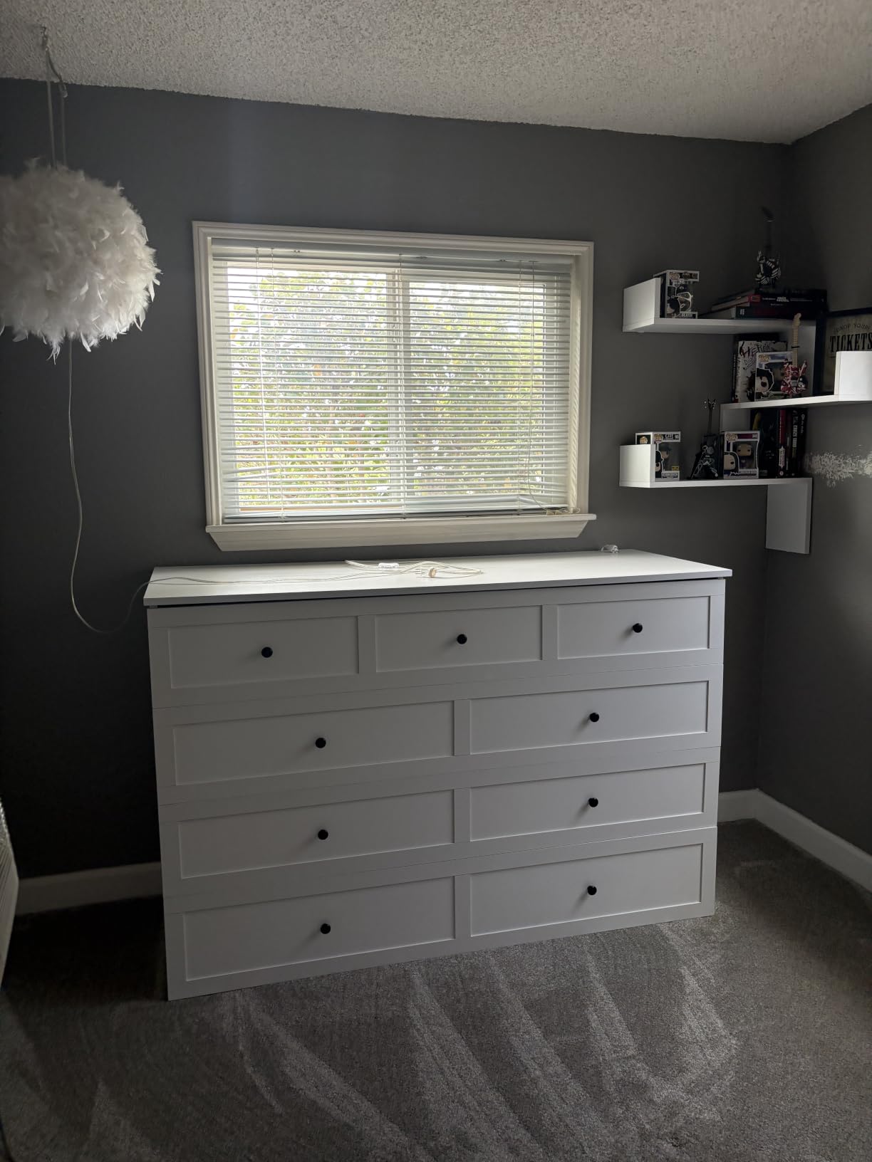 LIVAUVEAD Murphy Bed Full, Murphy Bed Cabinet with Headboard, White customer photo 1
