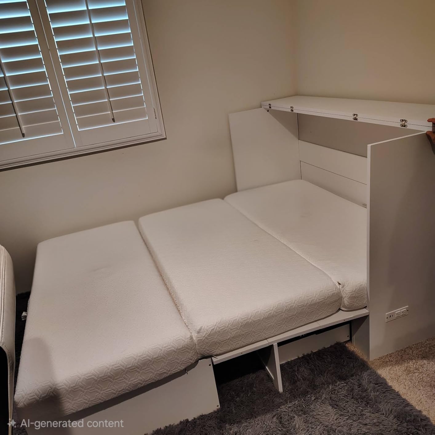 LIVAUVEAD Murphy Bed Full, Murphy Bed Cabinet with Headboard, White customer photo 2