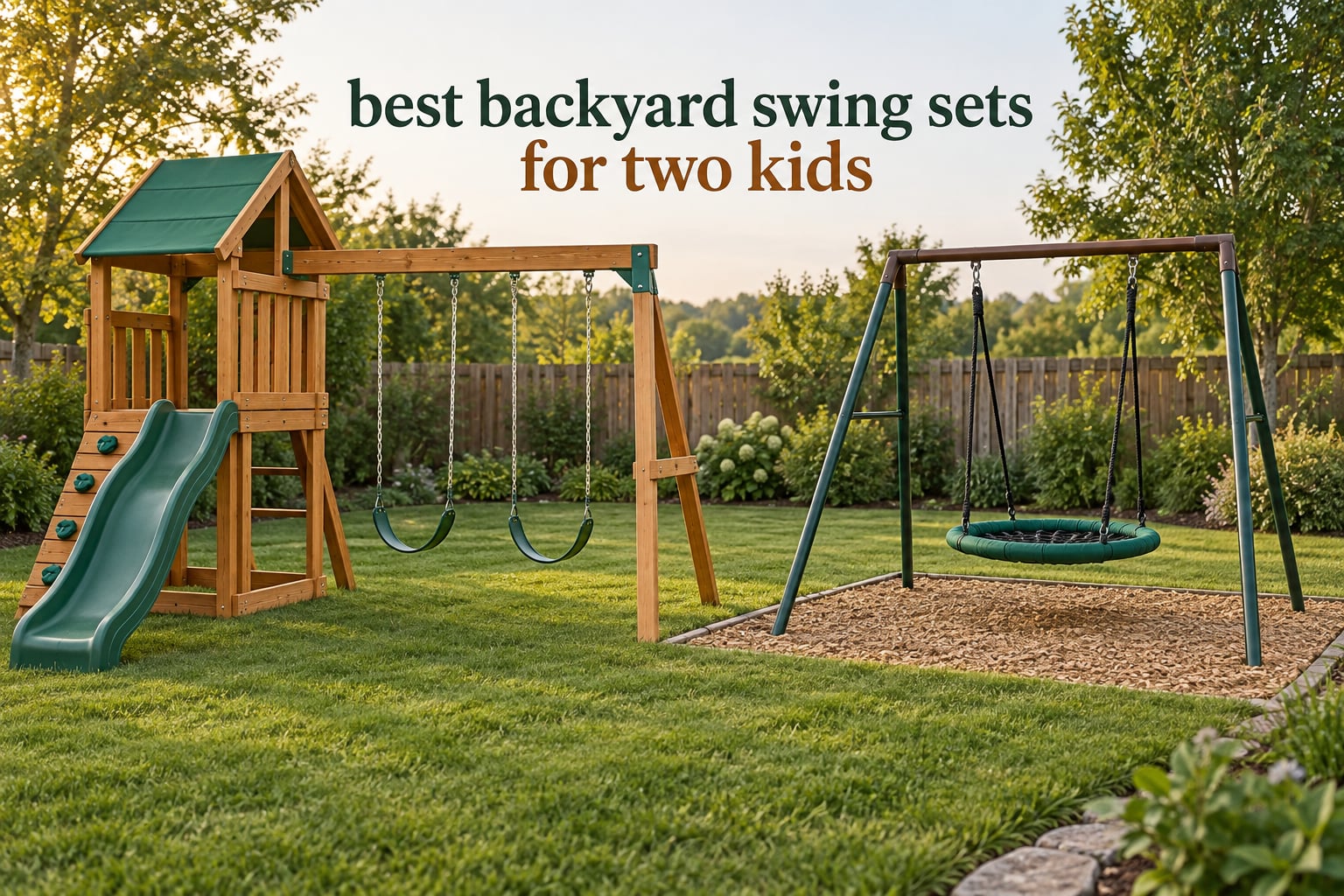best backyard swing sets for two kids