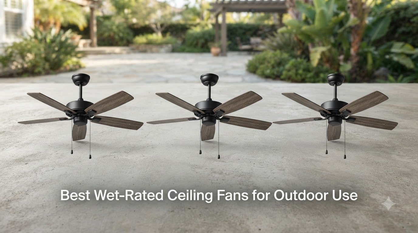 Best Wet-Rated Ceiling Fans for Outdoor Use
