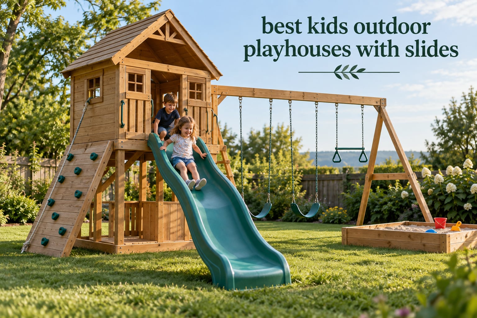 best kids outdoor playhouses with slides
