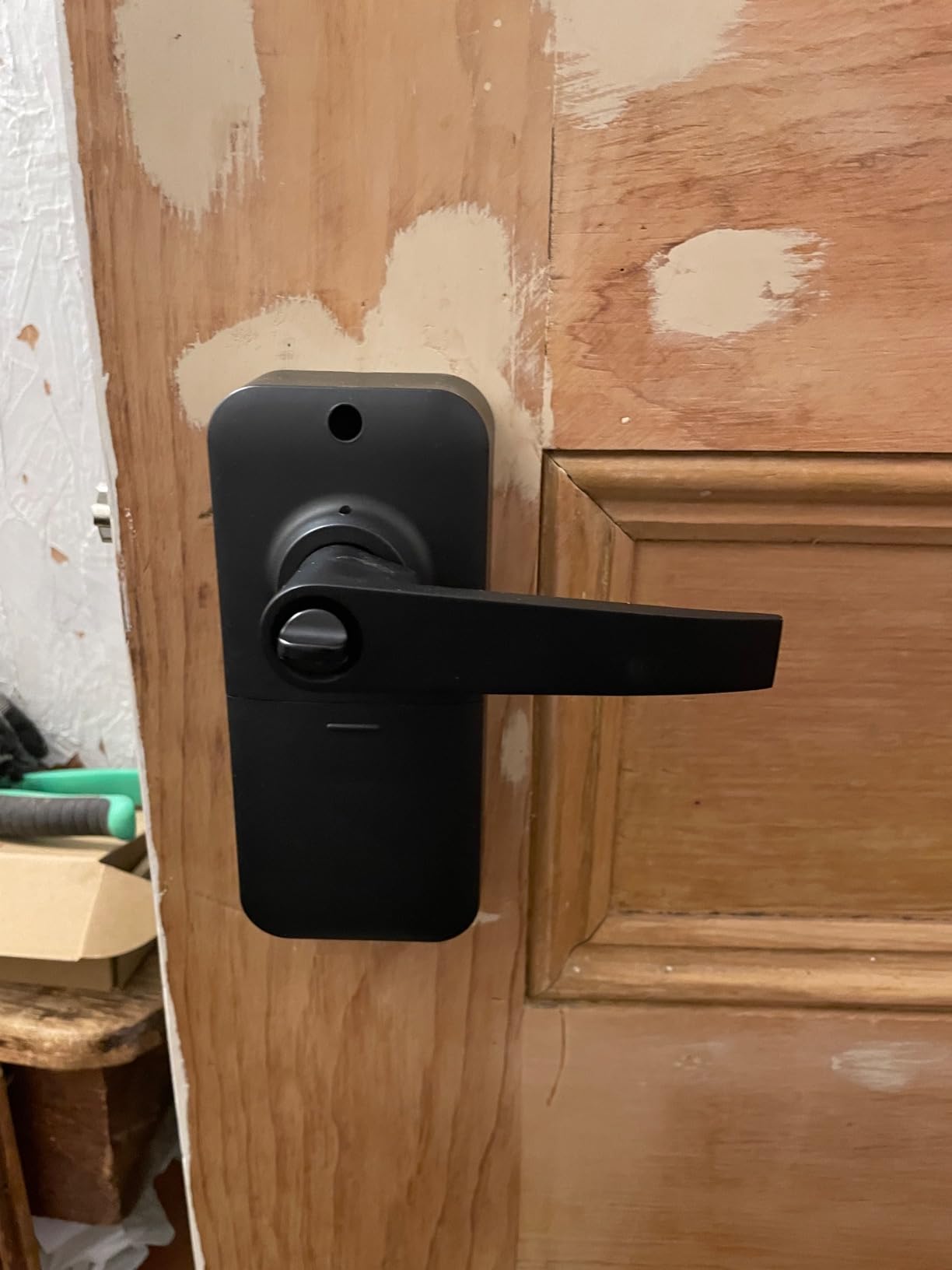 TEEHO TE004 Keyless Entry Door Lock Handle with Keypad, Satin Nickel customer photo 2