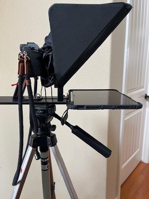 Desview P13 Teleprompter 13 Inch Aluminum Alloy with High Definition Glass, Compatible with iPad Tablet Camera DSLR, Portable No-Assembly Design for Video Recording customer photo 1